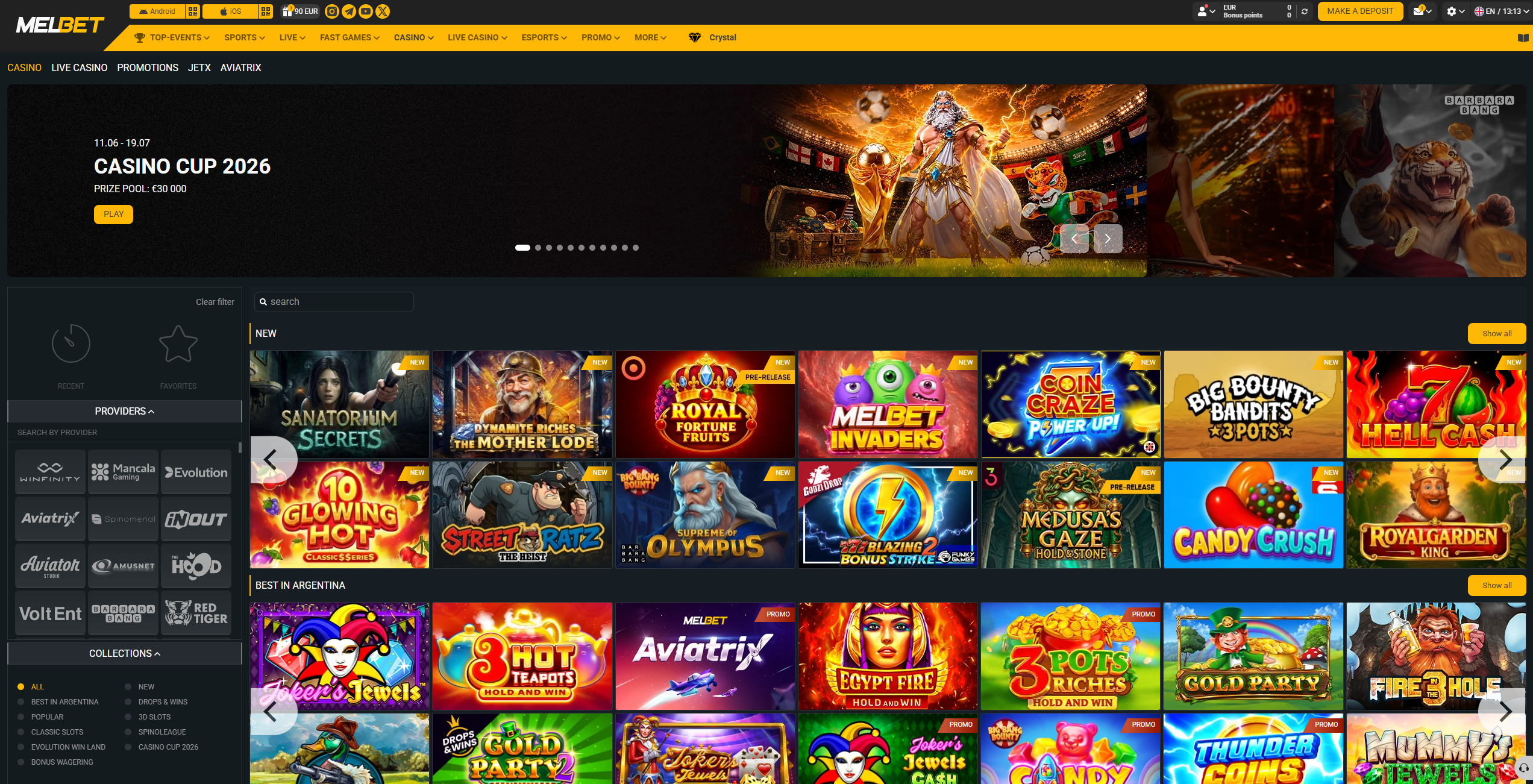 What Is in the MelBet Casino Lobby