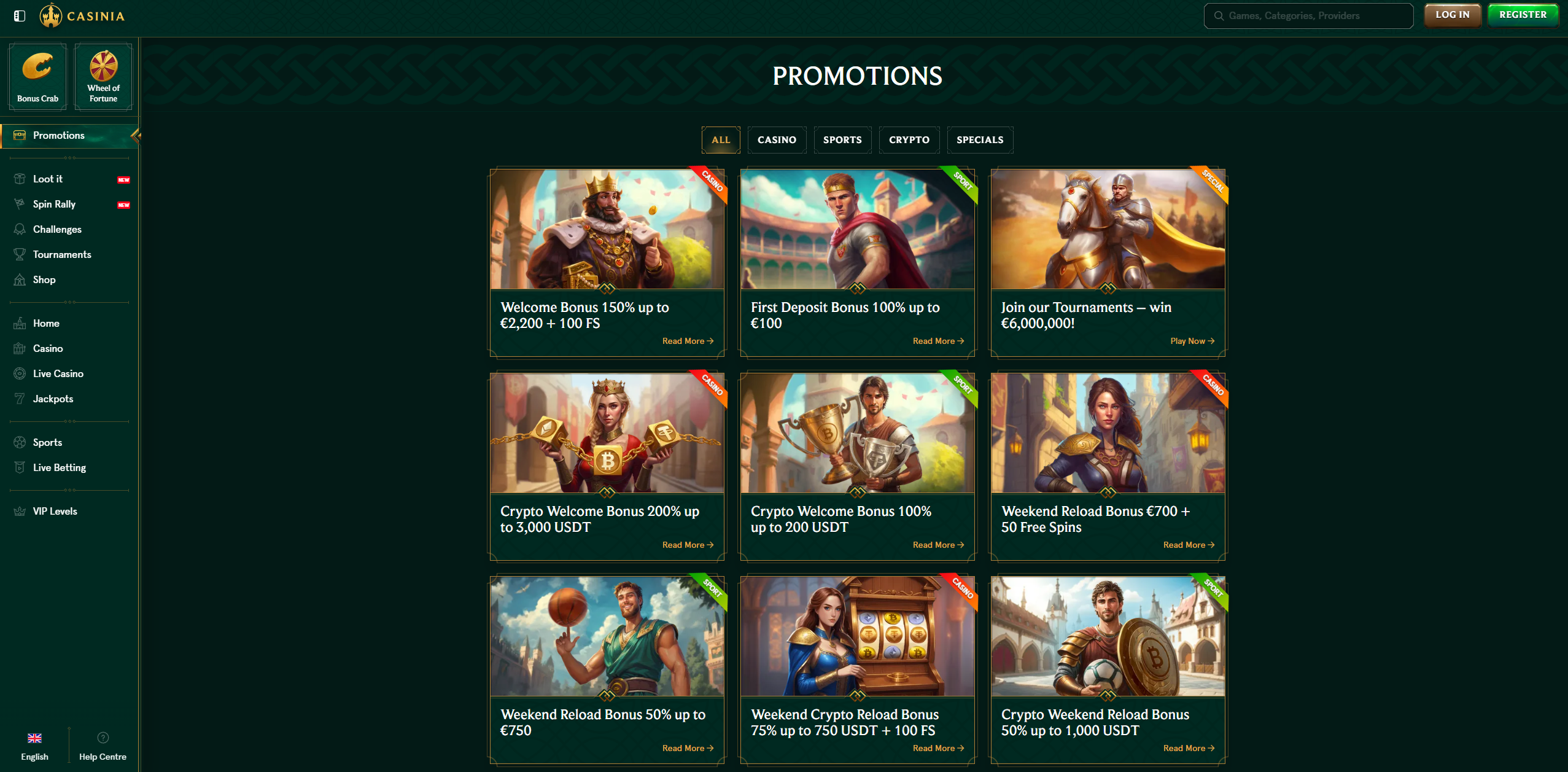 Bonuses at Casinia: Casino, Sports, and Everything in Between