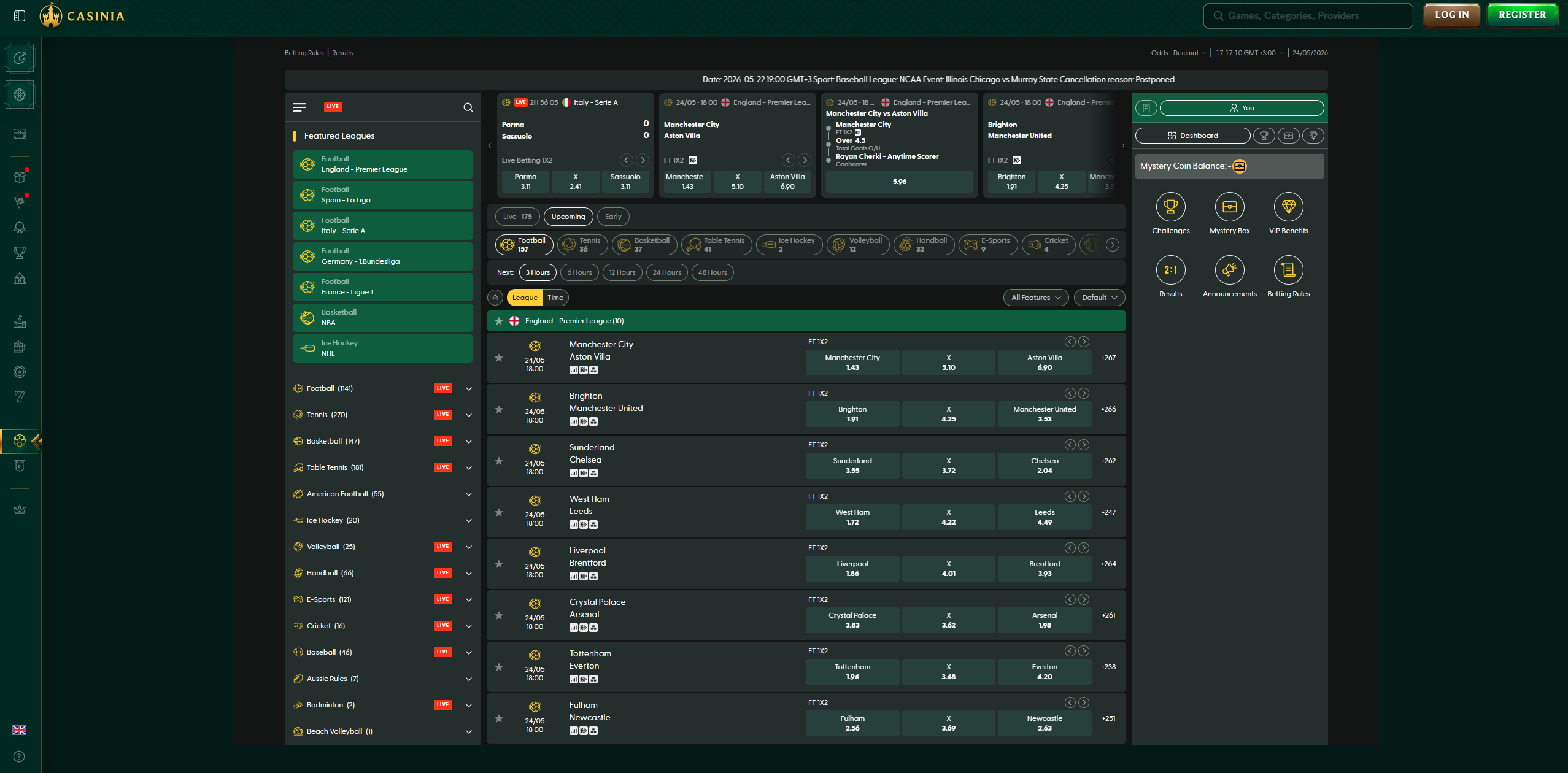 Casinia Sportsbook: Beyond Just Football