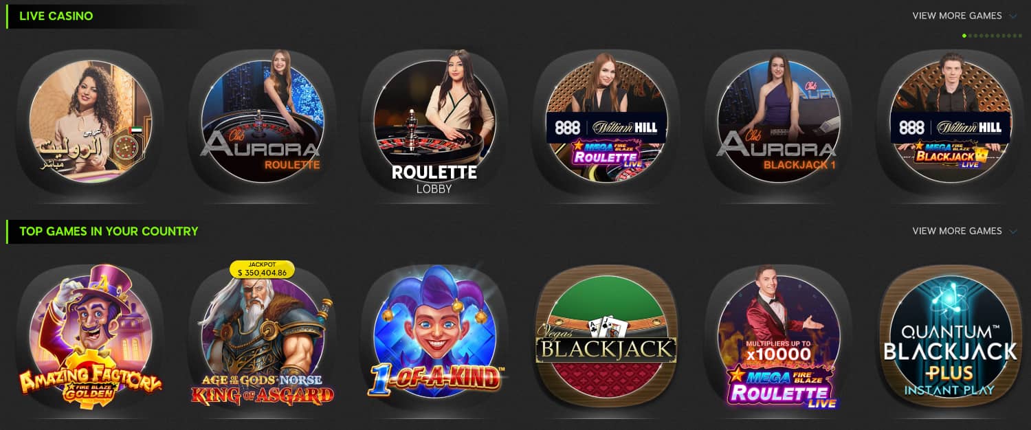 Popular 888 Casino Games