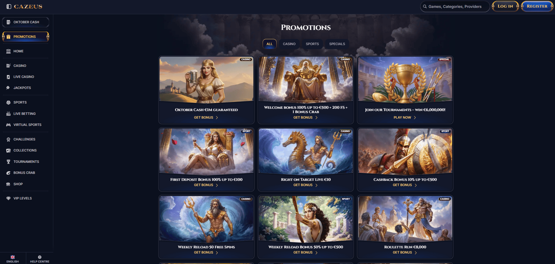 Bonuses and Promotions at CaZeus