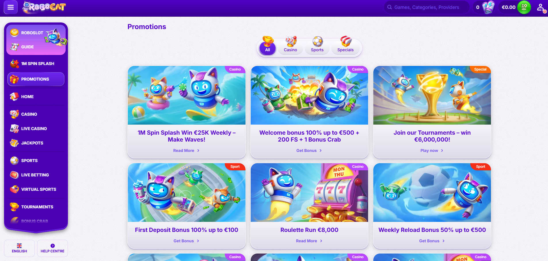 Bonuses and Promotions at Robocat