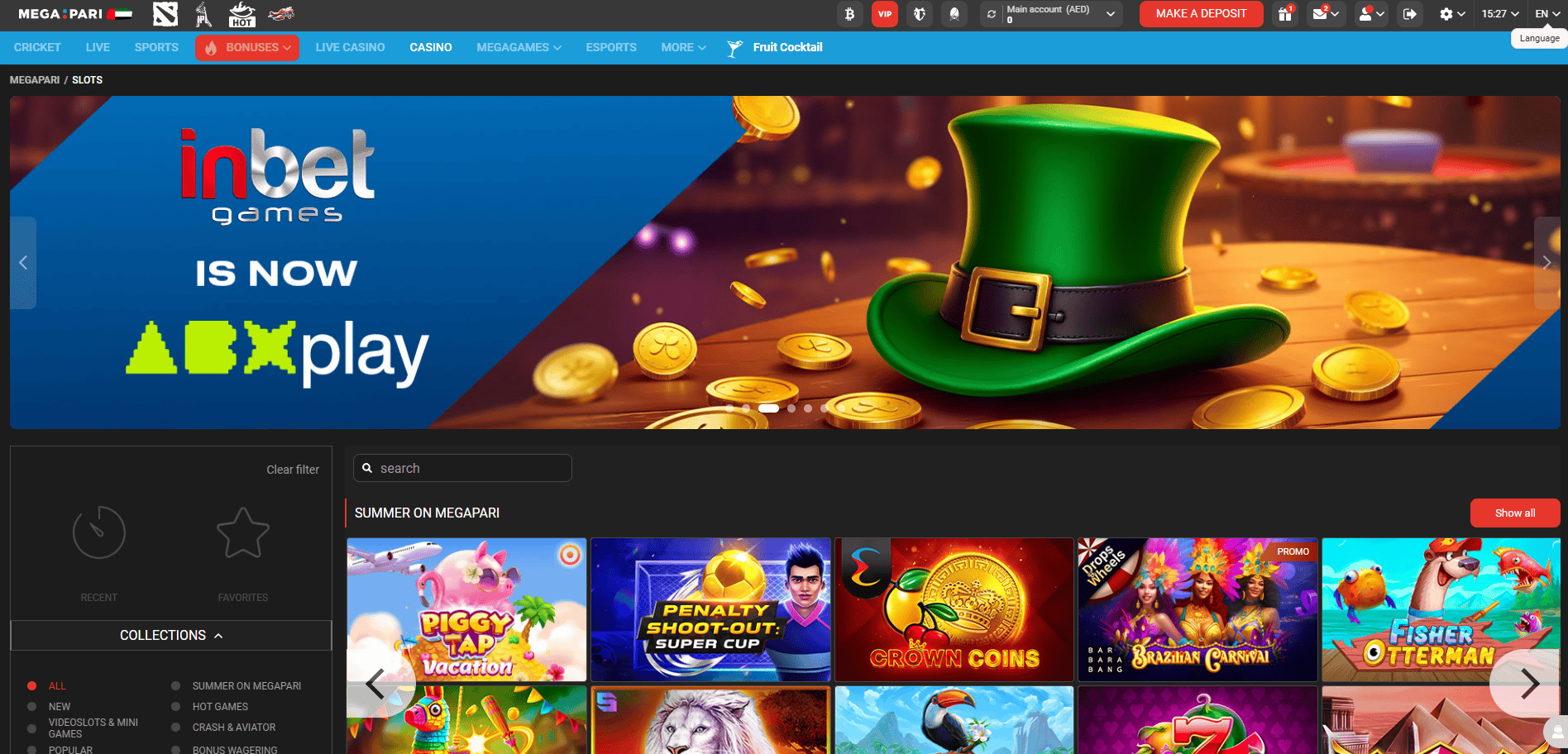 MegaPari homepage