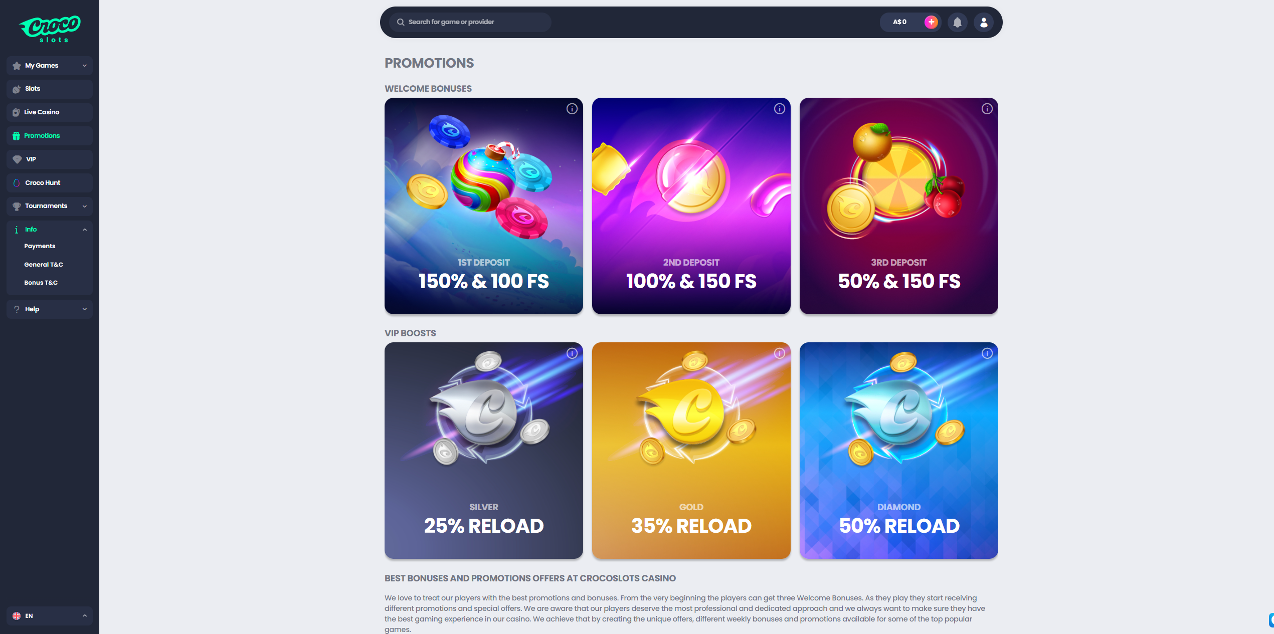 Crocoslots The Welcome Package