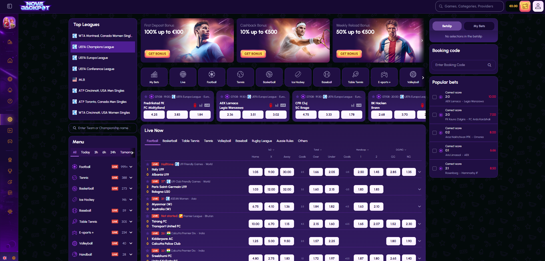 Novajackpot Sportsbook Overview
