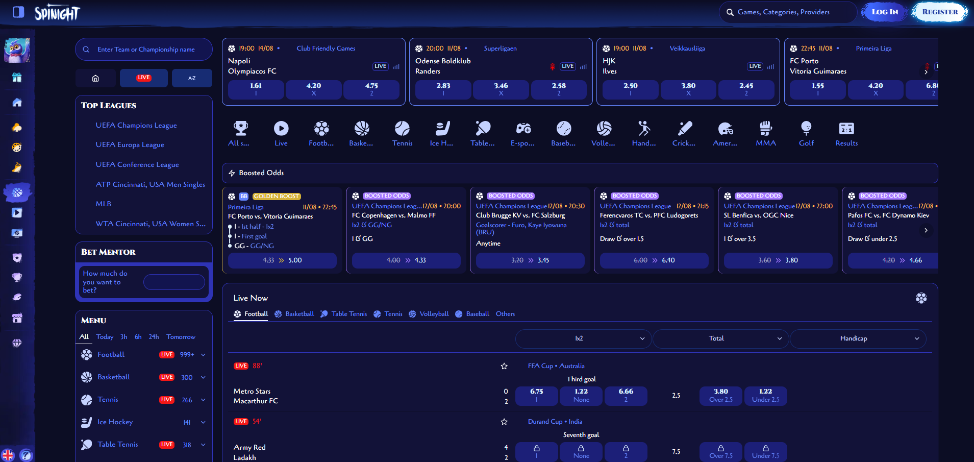SpiNight Sportsbook Overview