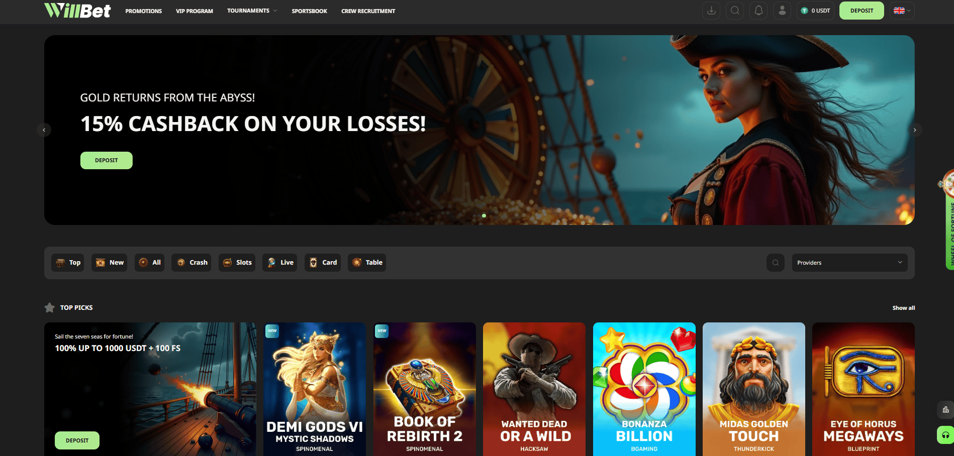 WillBet homepage