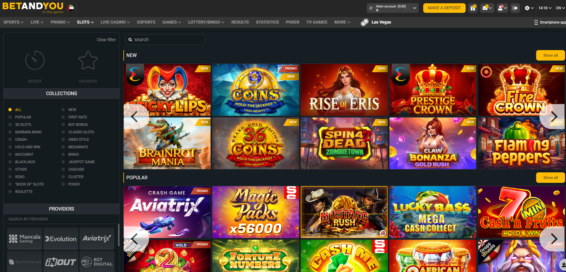 Game Selection at BETANDYOU Casino
