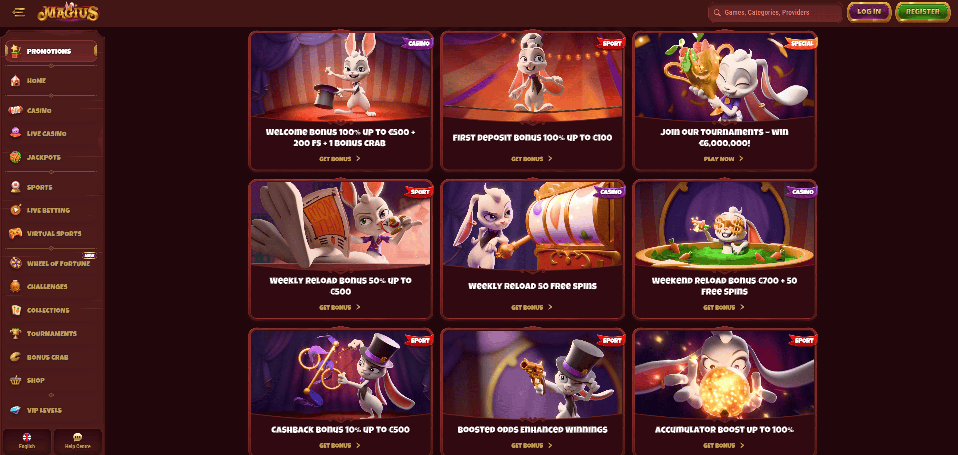 Bonuses and Promotions at Magius