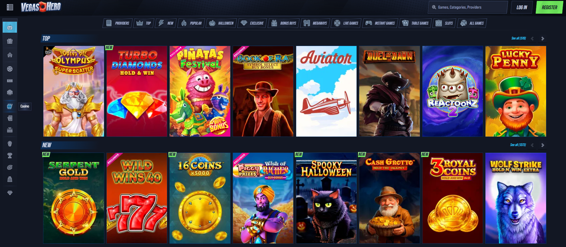 Game Selection at VegasHero Casino
