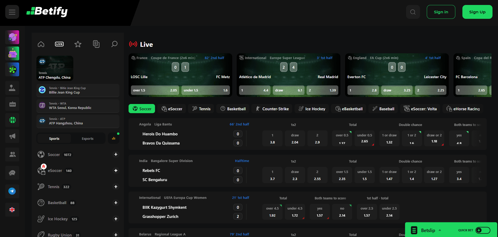 Betify Sportsbook Overview