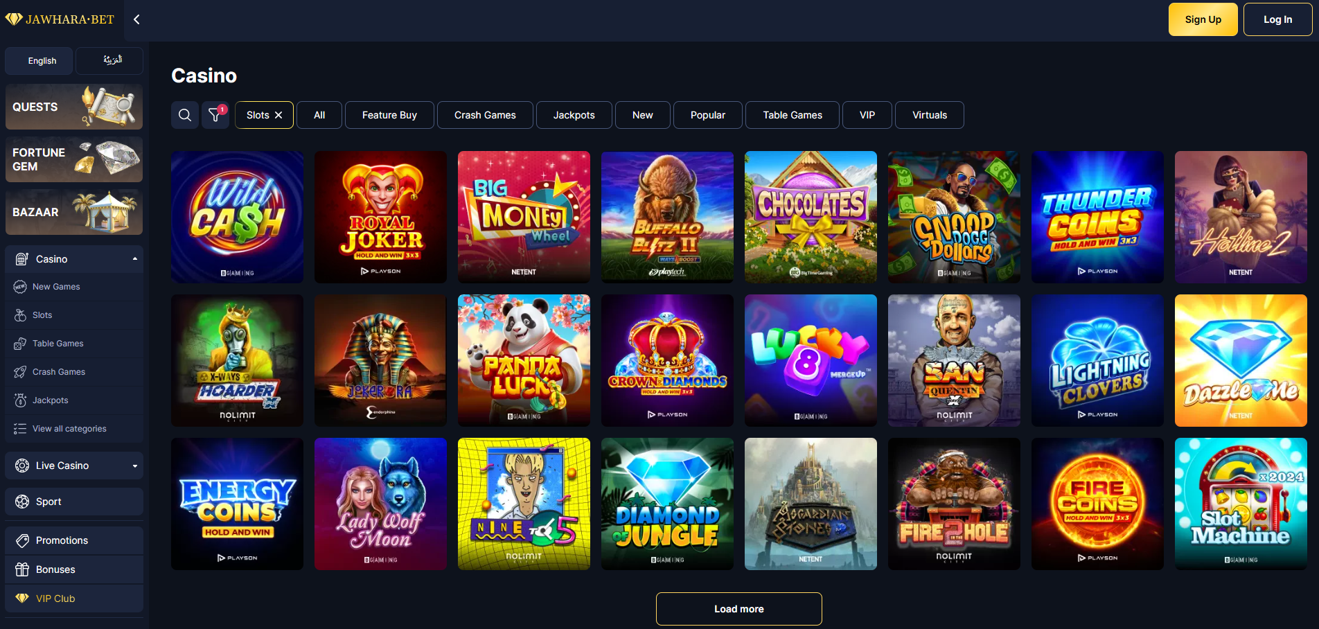 Game Selection at JawharaBet Casino