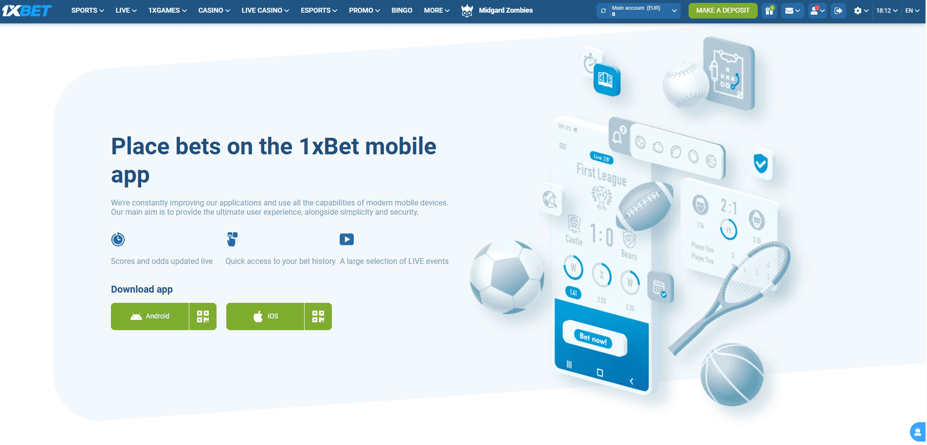 Mobile Application and Desktop Experience 1xBet