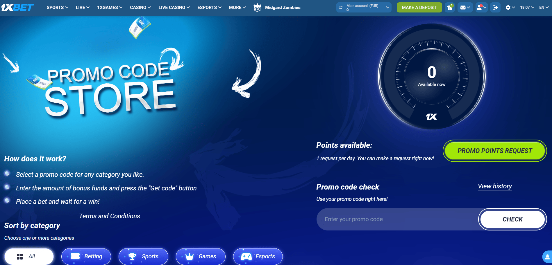 Promo Code Store 1xBet