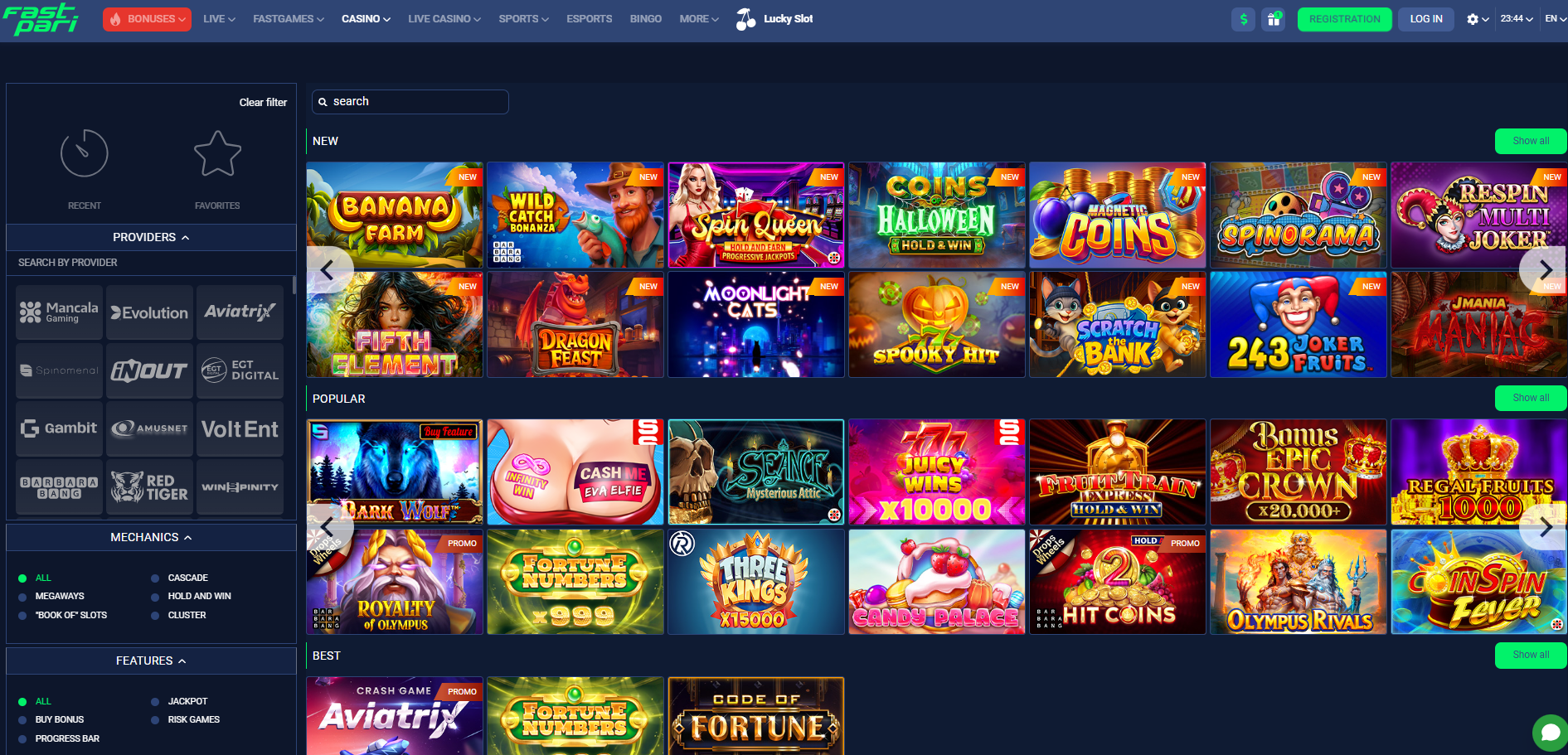 Fastpari Casino Game Selection