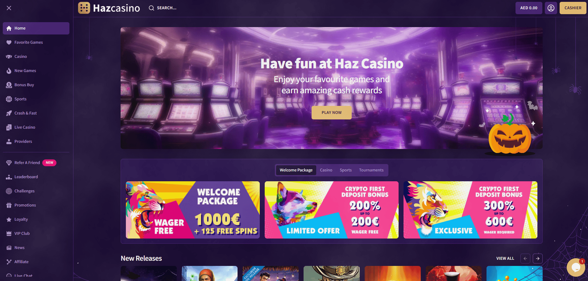 Hazcasino Homepage