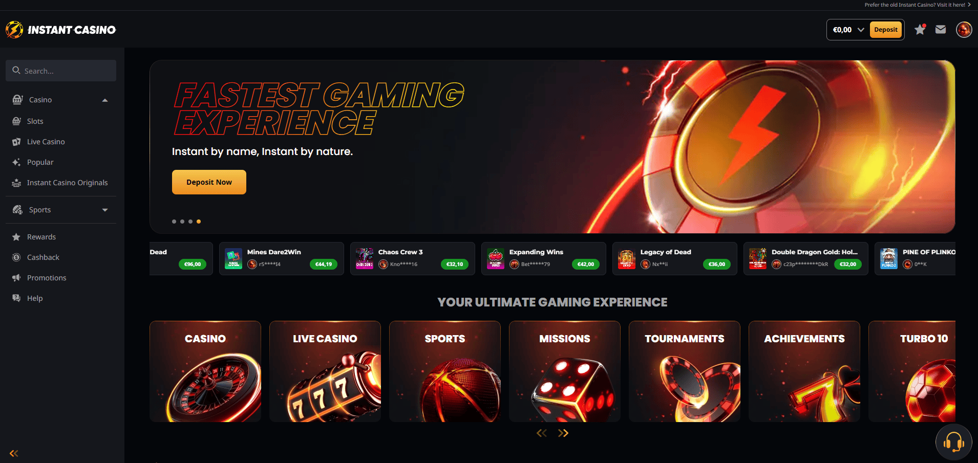 Bonuses and Promotions at Instant Casino