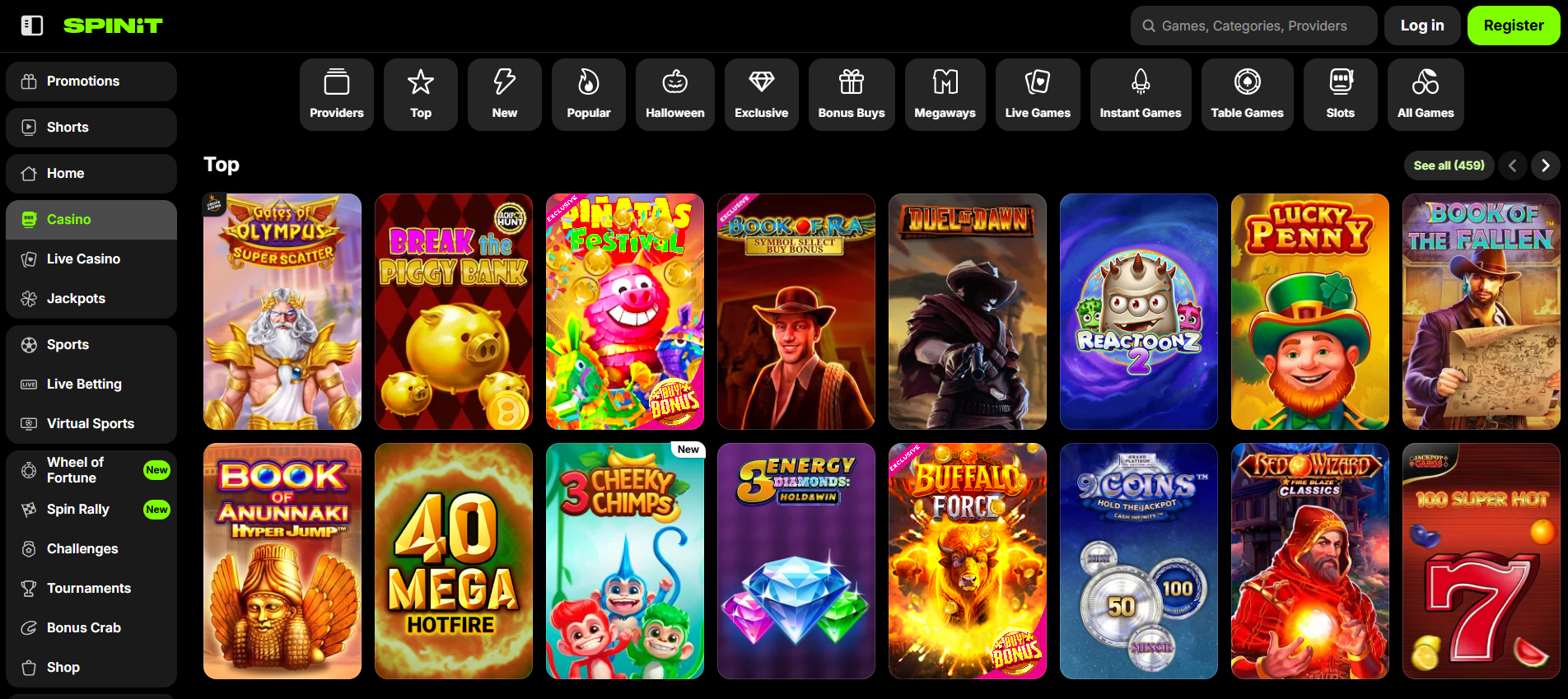 Game Selection at Spinit Casino