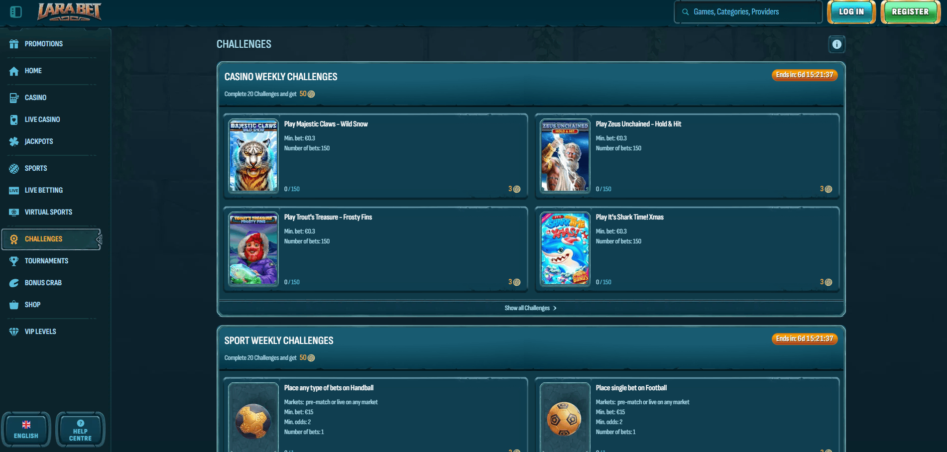 Challenges and Collections at Larabet