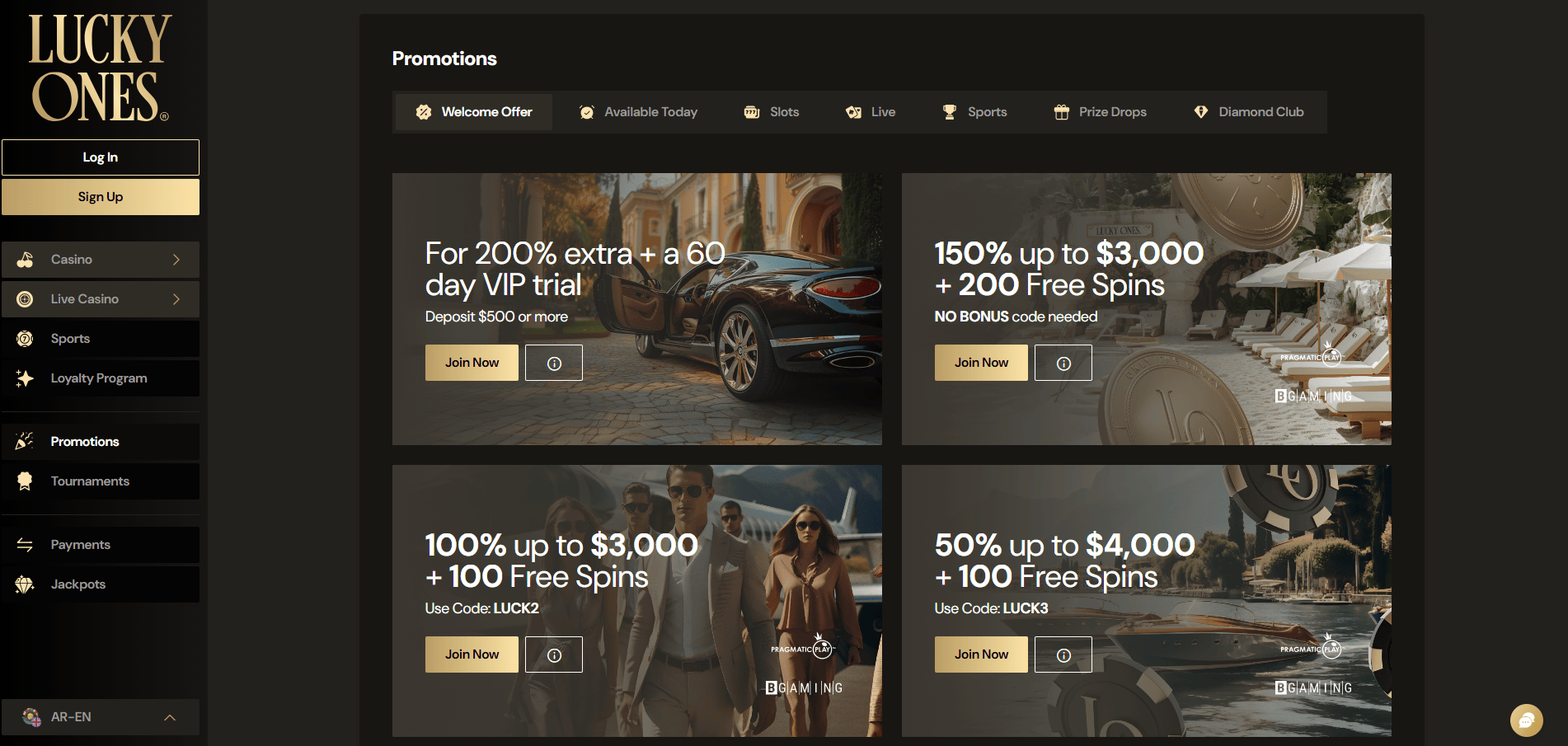 Lucky Ones Casino bonuses