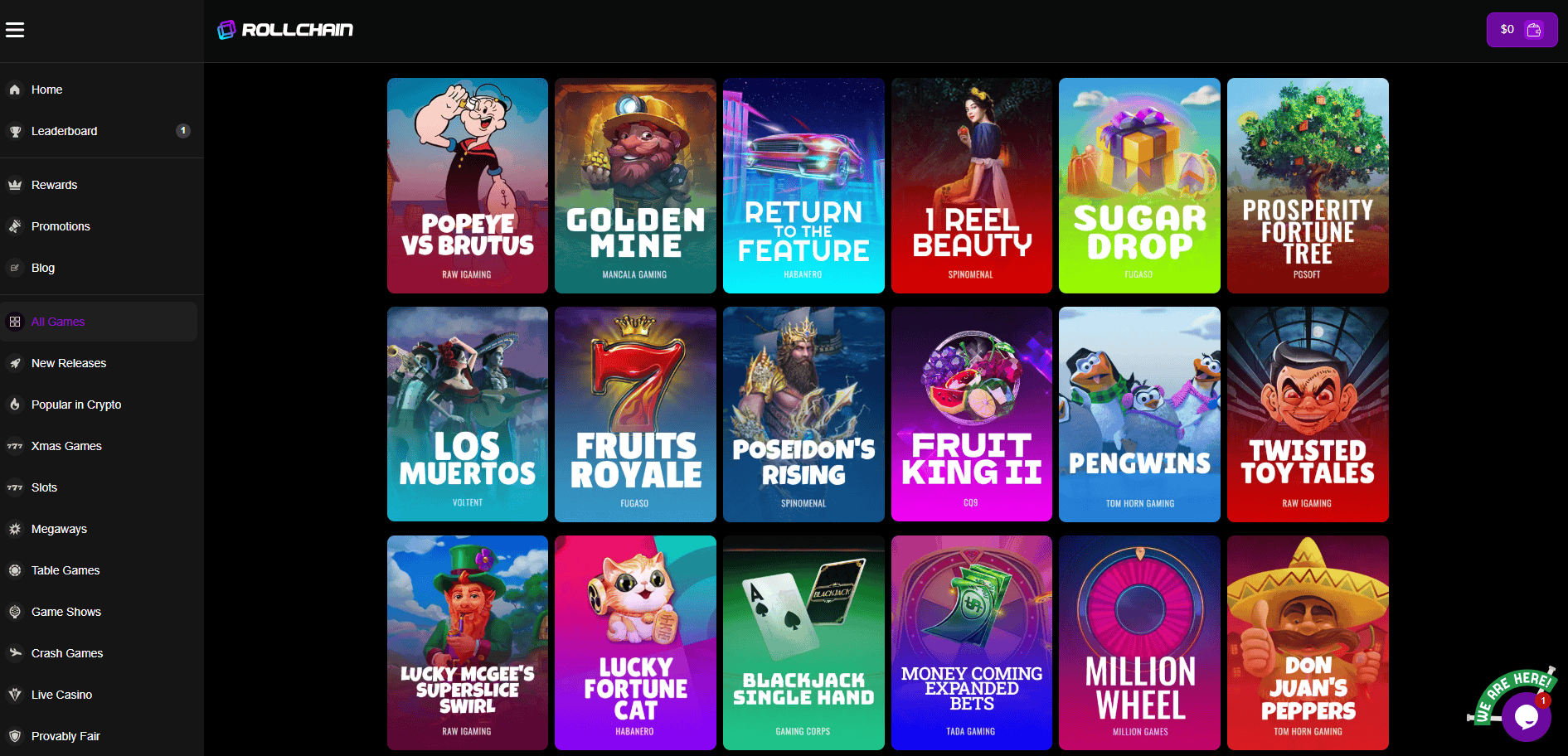 ROLLCHAIN Casino Game Selection