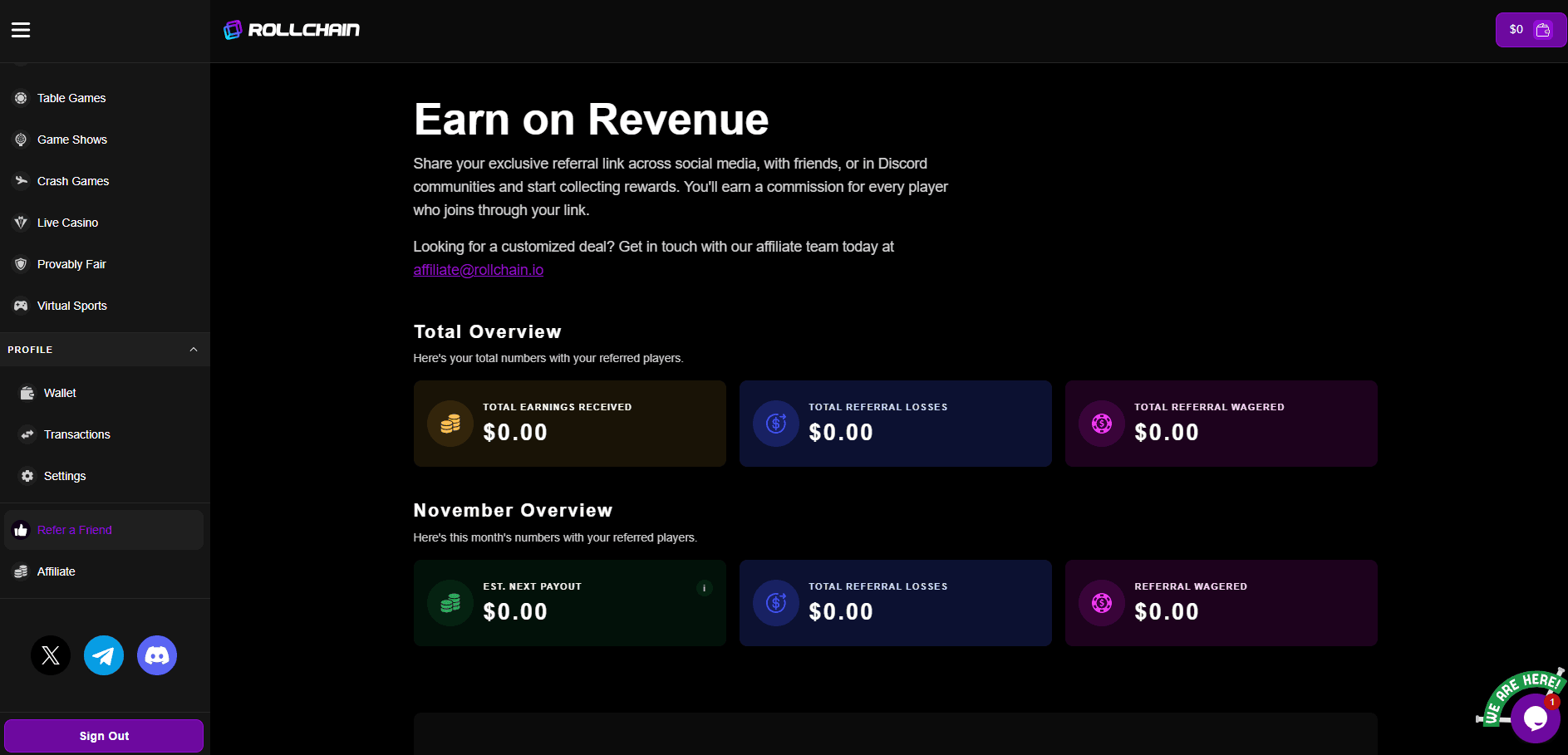 Referral Program rollchain