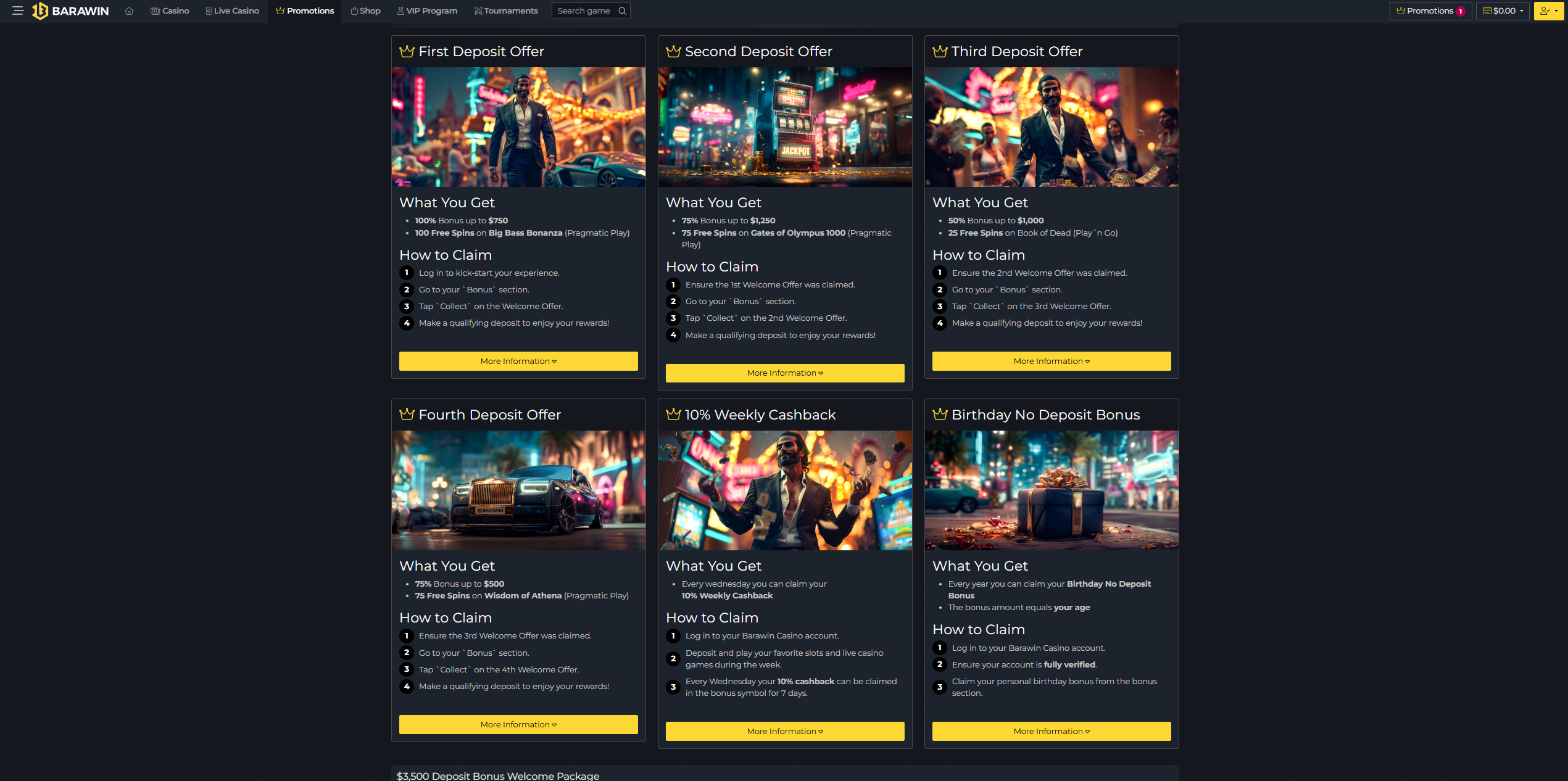 Bonuses and Promotions at Barawin