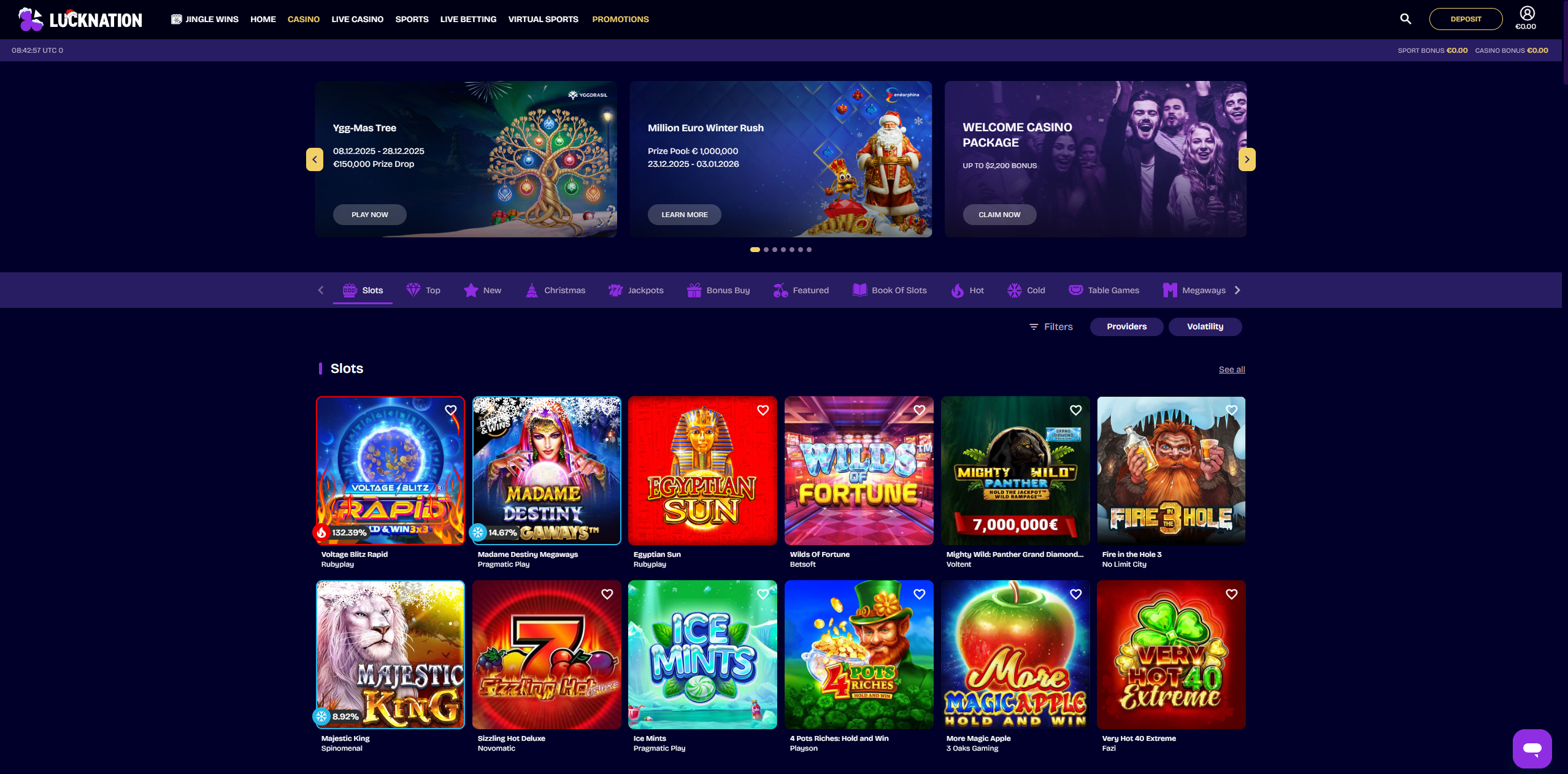 Game Selection at LuckNation Casino