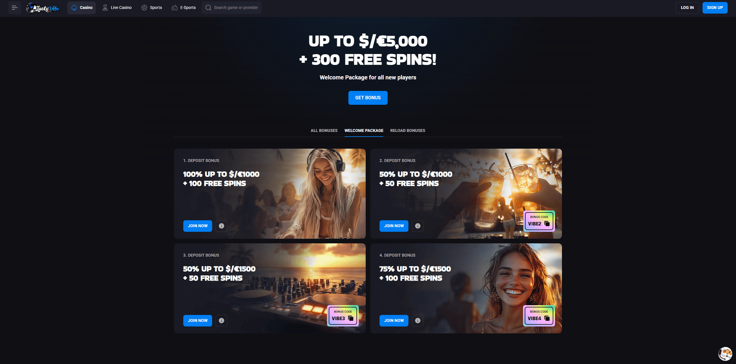 Bonuses and Promotions at LuckyVibe