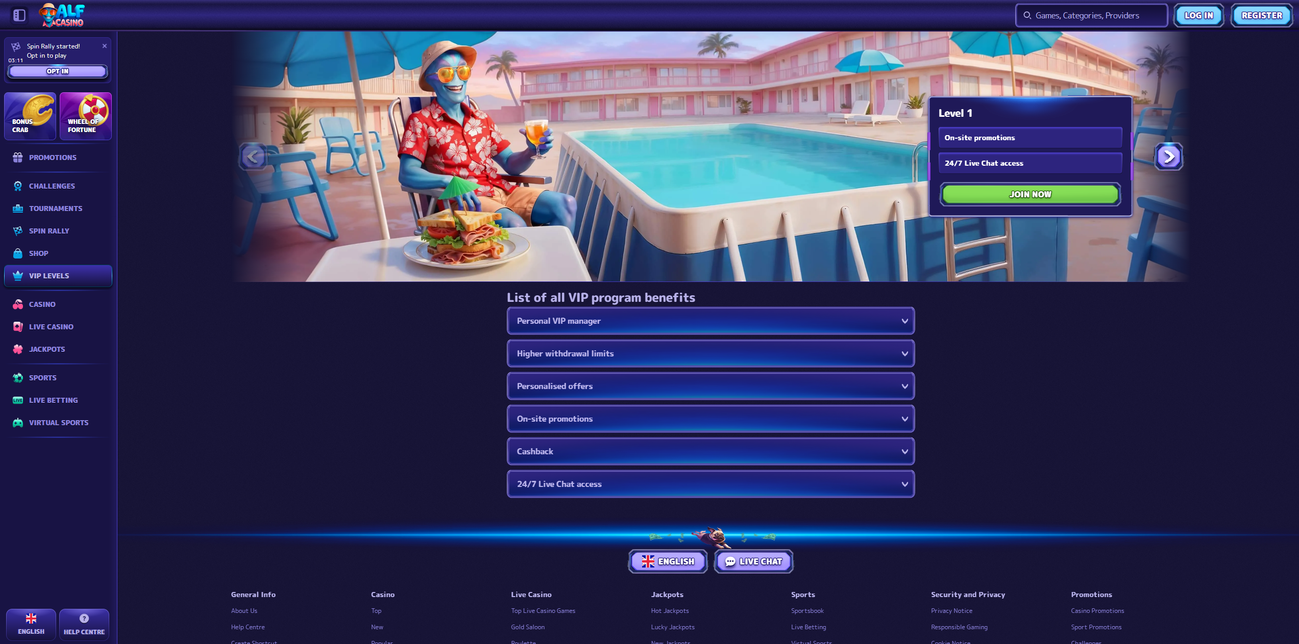 The AlfCasino VIP programme