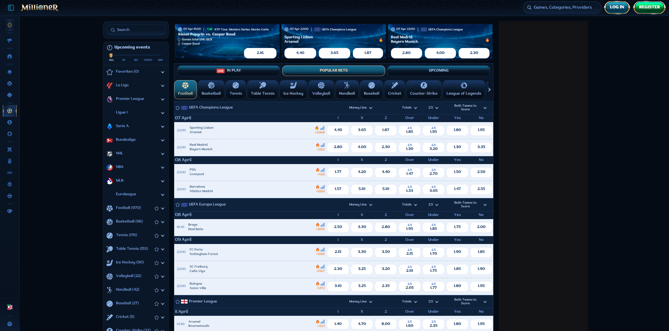 Millioner Sportsbook