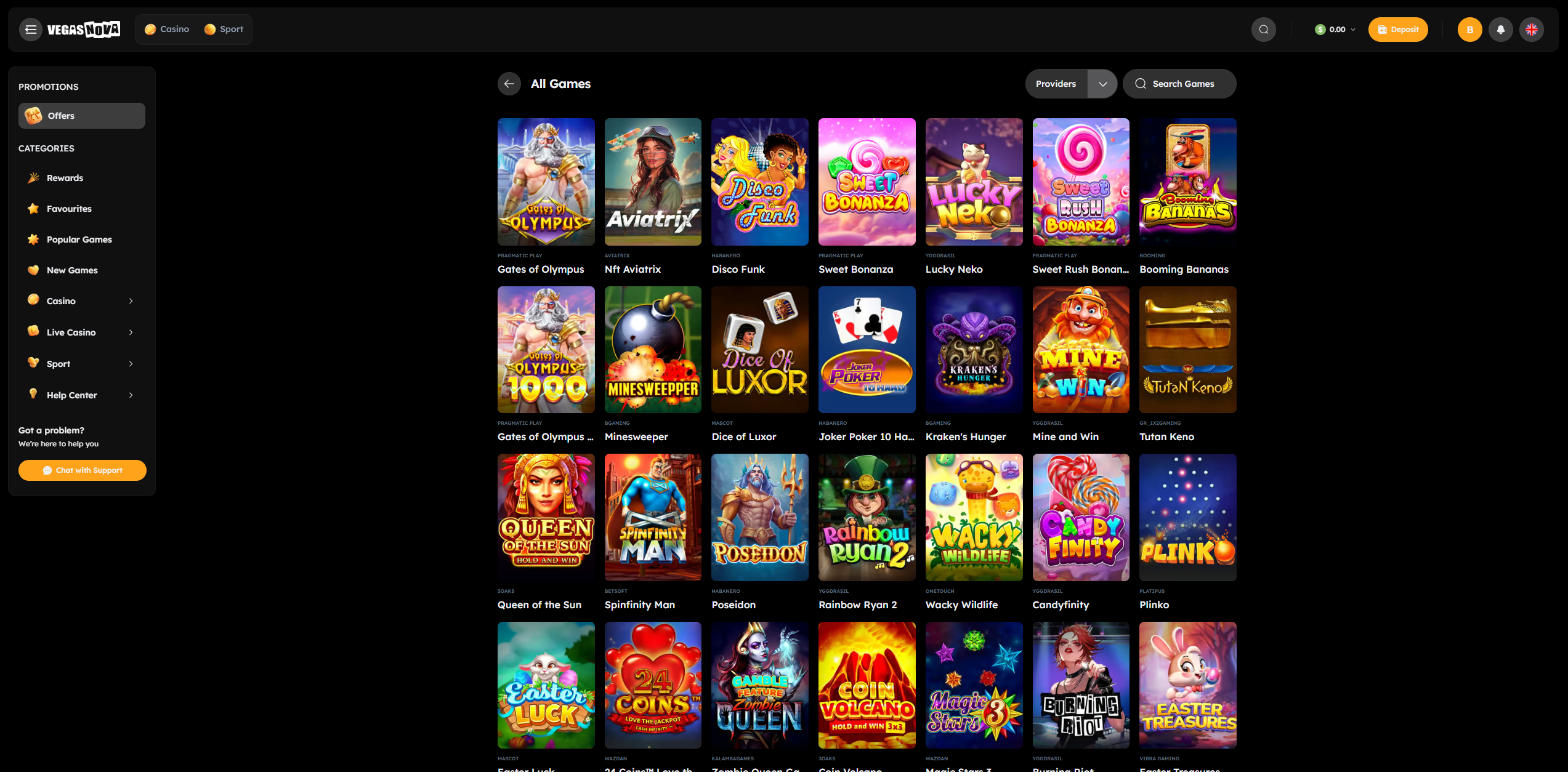 What Games Can You Play at VegasNova?