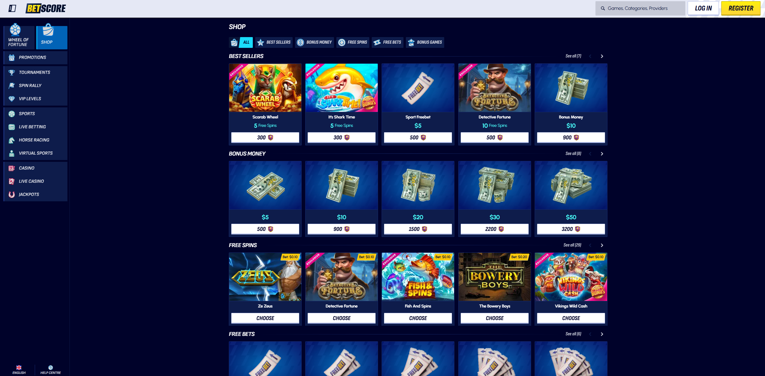 BetScore Coins Store